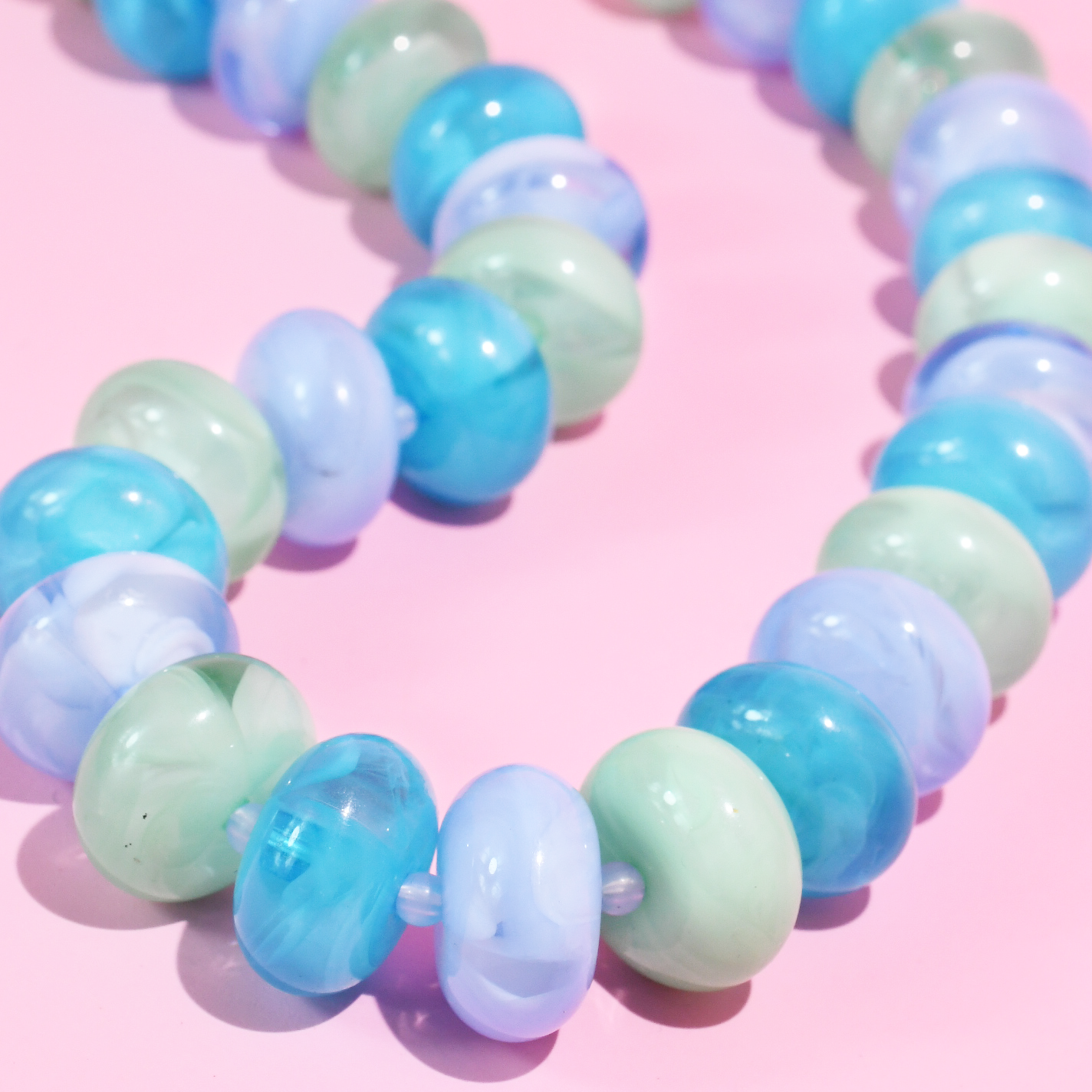 Blue Mixed Bead Necklace