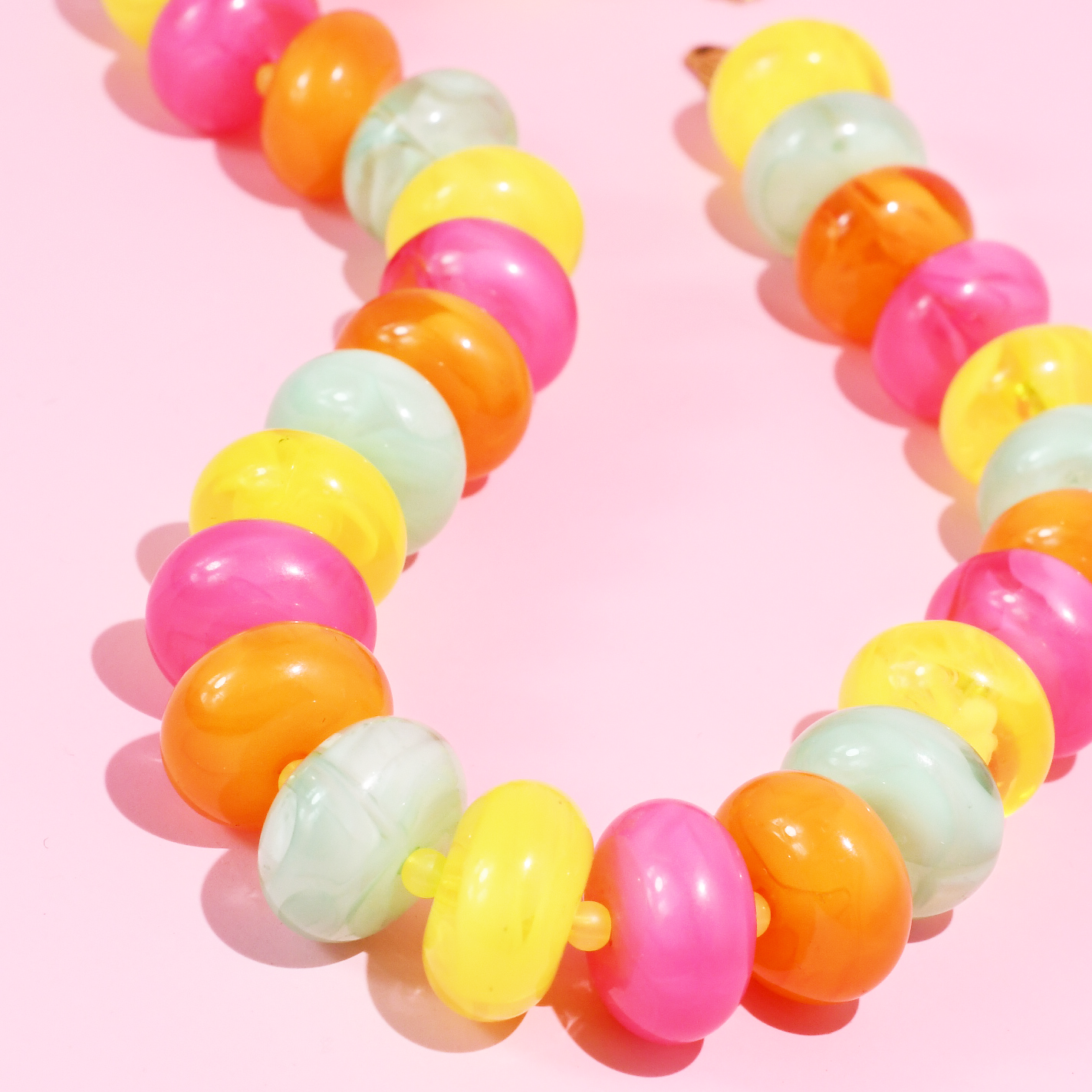 Multi Color Bright Bead Necklace