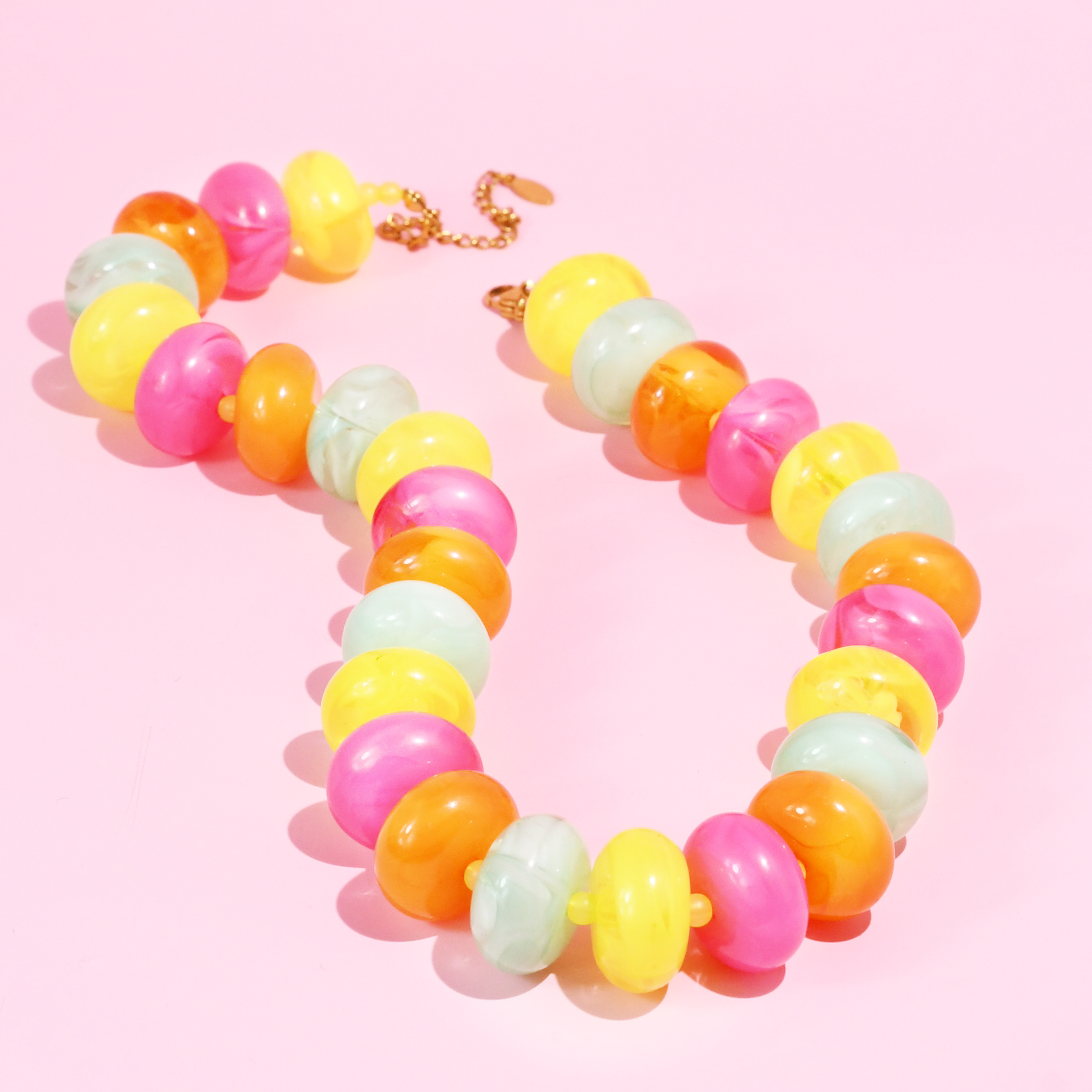 Multi Color Bright Bead Necklace