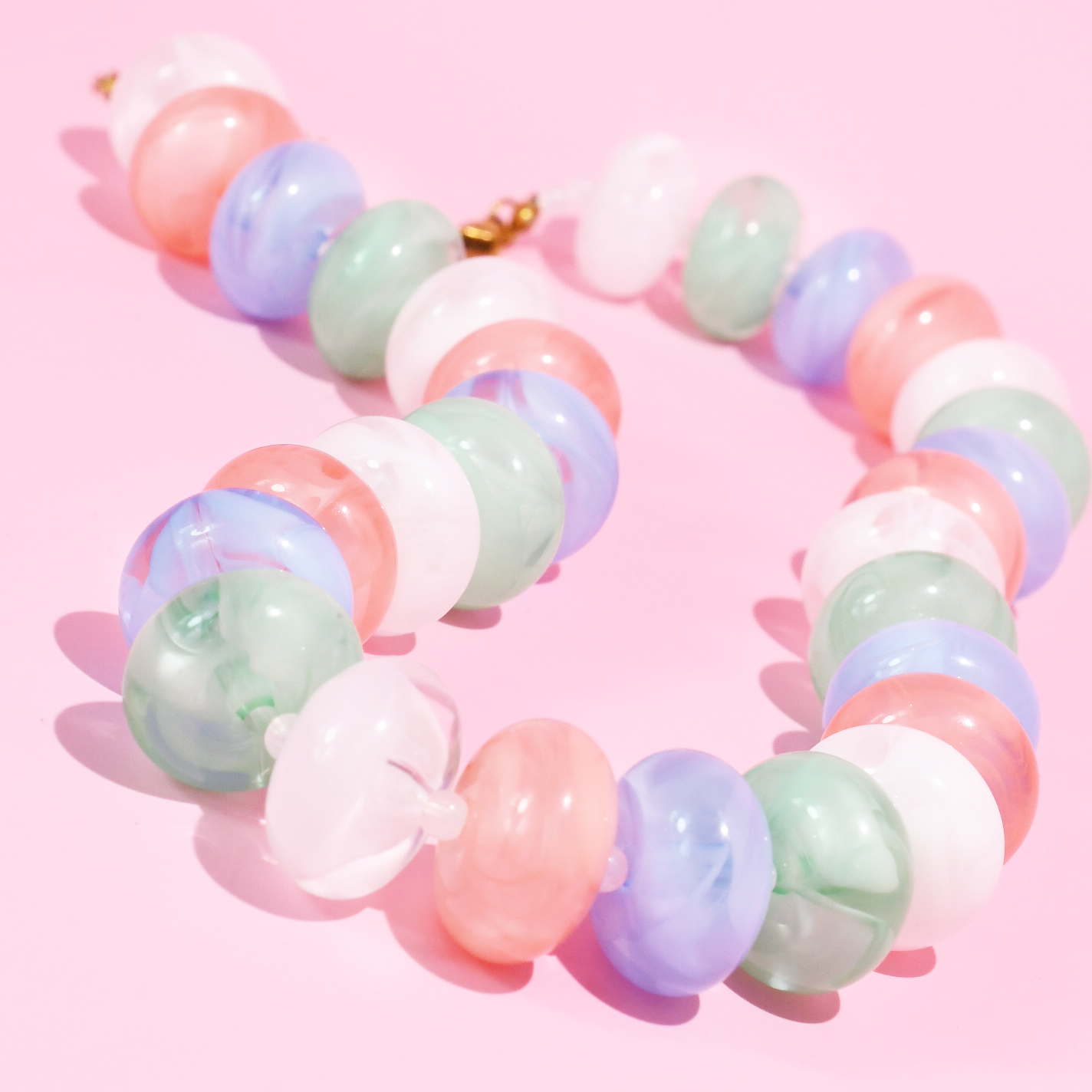 Multi Color Pastel Bead Necklace