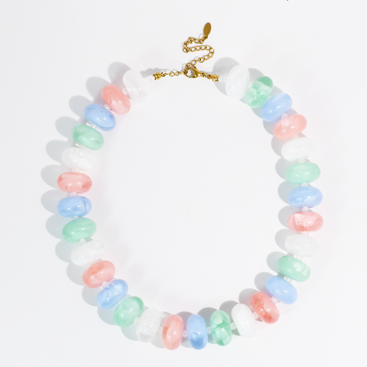 Multi Color Pastel Bead Necklace