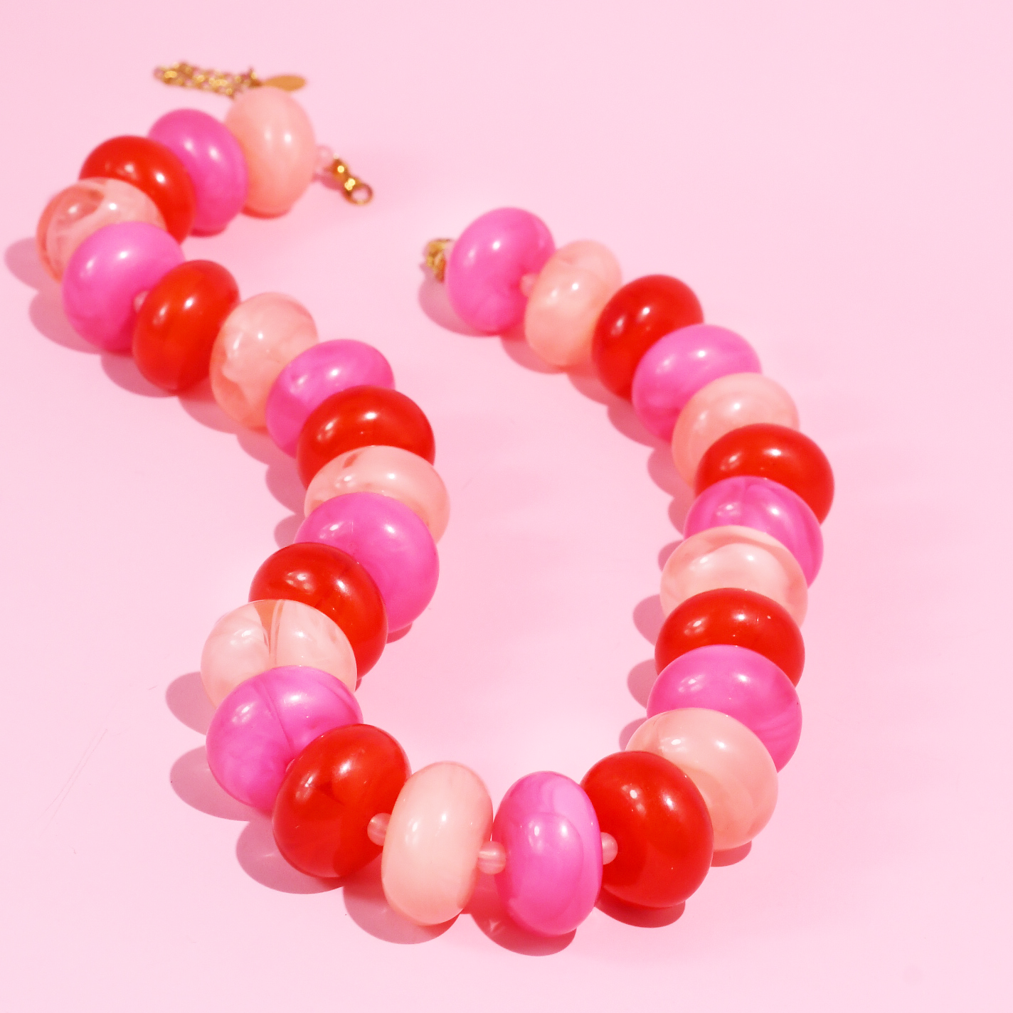 Pink Mixed Bead Necklace