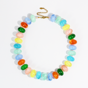 Multi Color Rainbow Bead Necklace