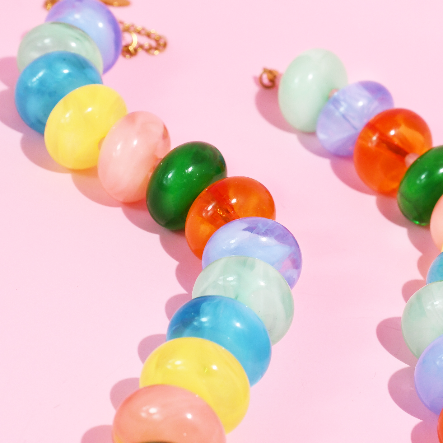 Multi Color Rainbow Bead Necklace