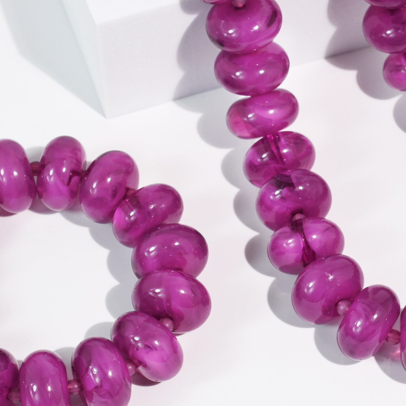Purple Beaded Necklace & Bracelet Set