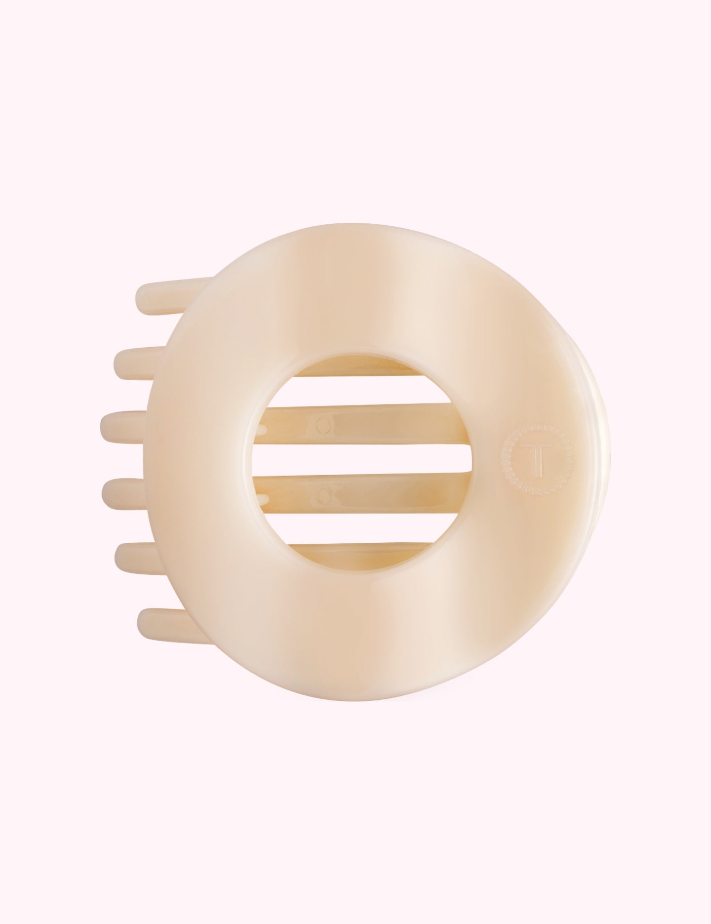 Flat Circle Hair Clip | Large | Almond Beige