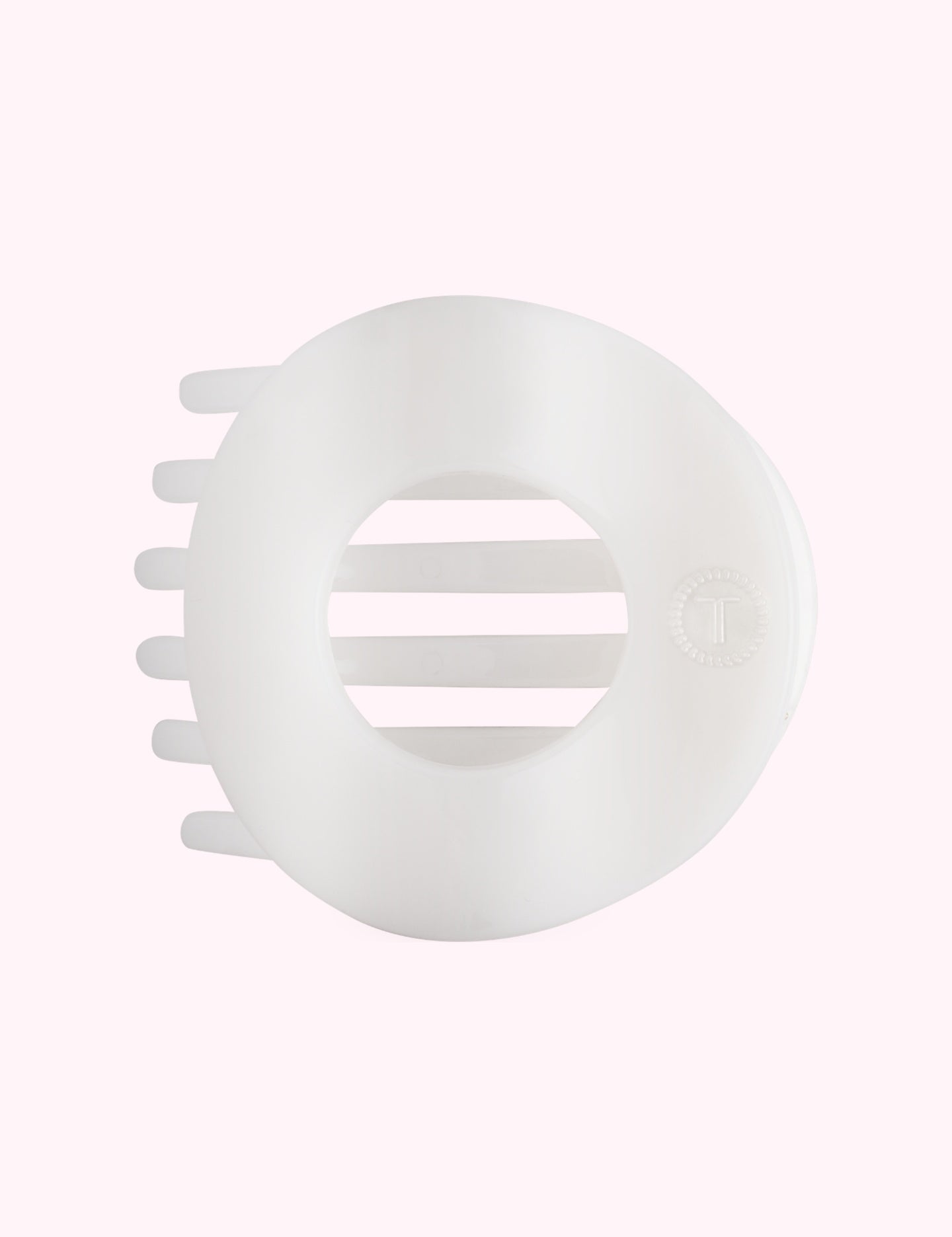 Flat Circle Hair Clip | Large | Coconut White