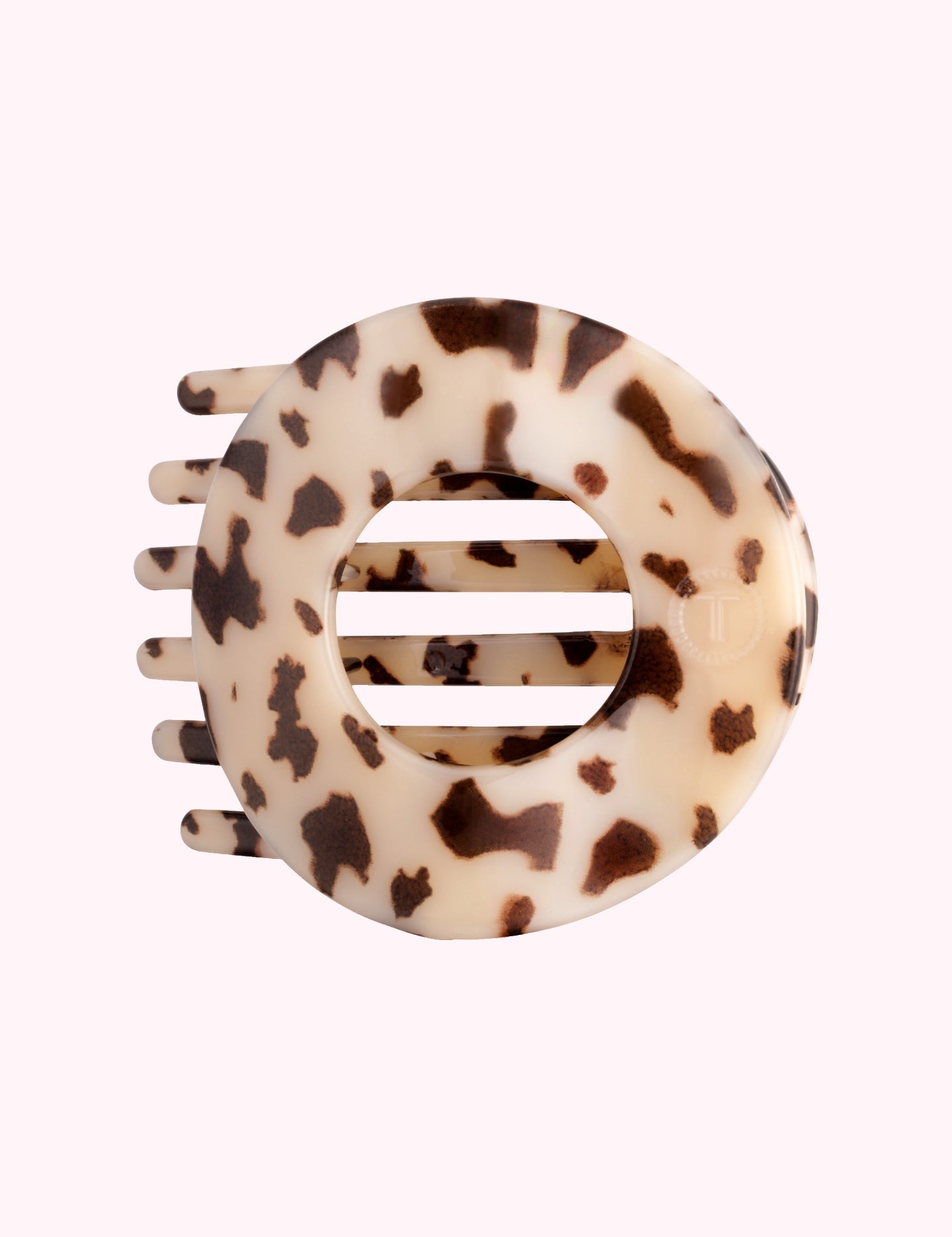 Flat Circle Hair Clip | Large | Blonde Tortoise