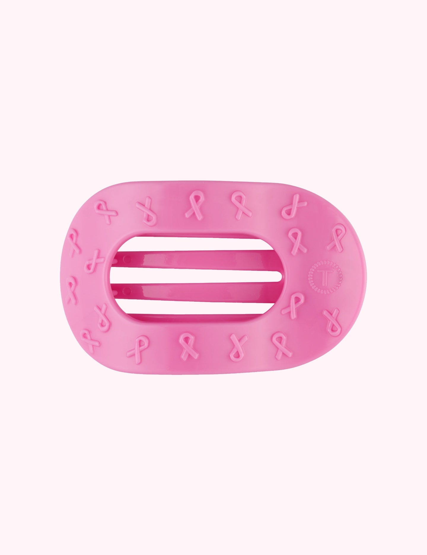 Flat Round Hair Clip | Medium | Pink Ribbon