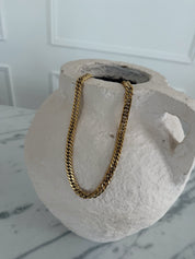 Gold Curb Chain Necklace