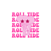 #142 - CUSTOM APPAREL — pink text and 'elephant in star sunglasses'