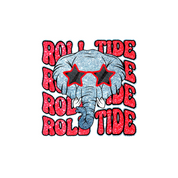 #147 - CUSTOM APPAREL — red text and 'elephant in star sunglasses'