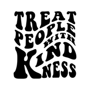 #146 - CUSTOM APPAREL — black text and 'TREAT PEOPLE WITH KINDNESS'