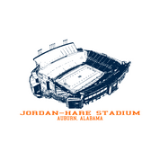 #154 - CUSTOM APPAREL — orange text and 'jordan-hare stadium Auburn, alabama'