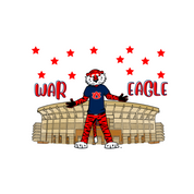 #155 - CUSTOM APPAREL — orange text and 'aubie in front of jordan-hare stadium'