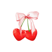 #161 - CUSTOM APPAREL — water color cherry hearts with bow