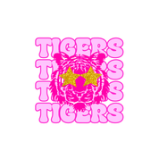#198 - CUSTOM APPAREL — pink text and 'tiger in star sungalsses'