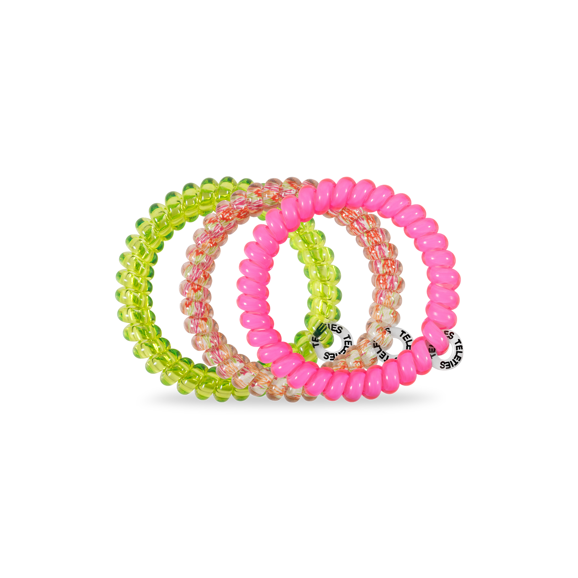 Spiral Hair Coils | Small | Tropical Punch showing strong grip, no rip spiral hair tie