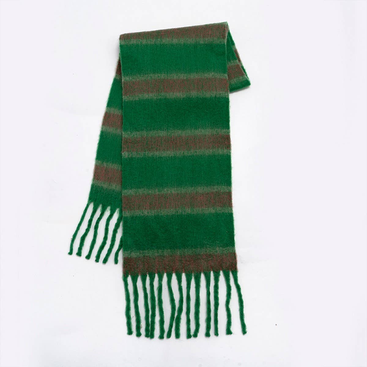 Red Retro Stripe Fleece Scarf — view 9