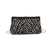 Black Zebra Frame Evening Bag