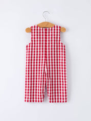 Valentine Red Plaid Boys Romper