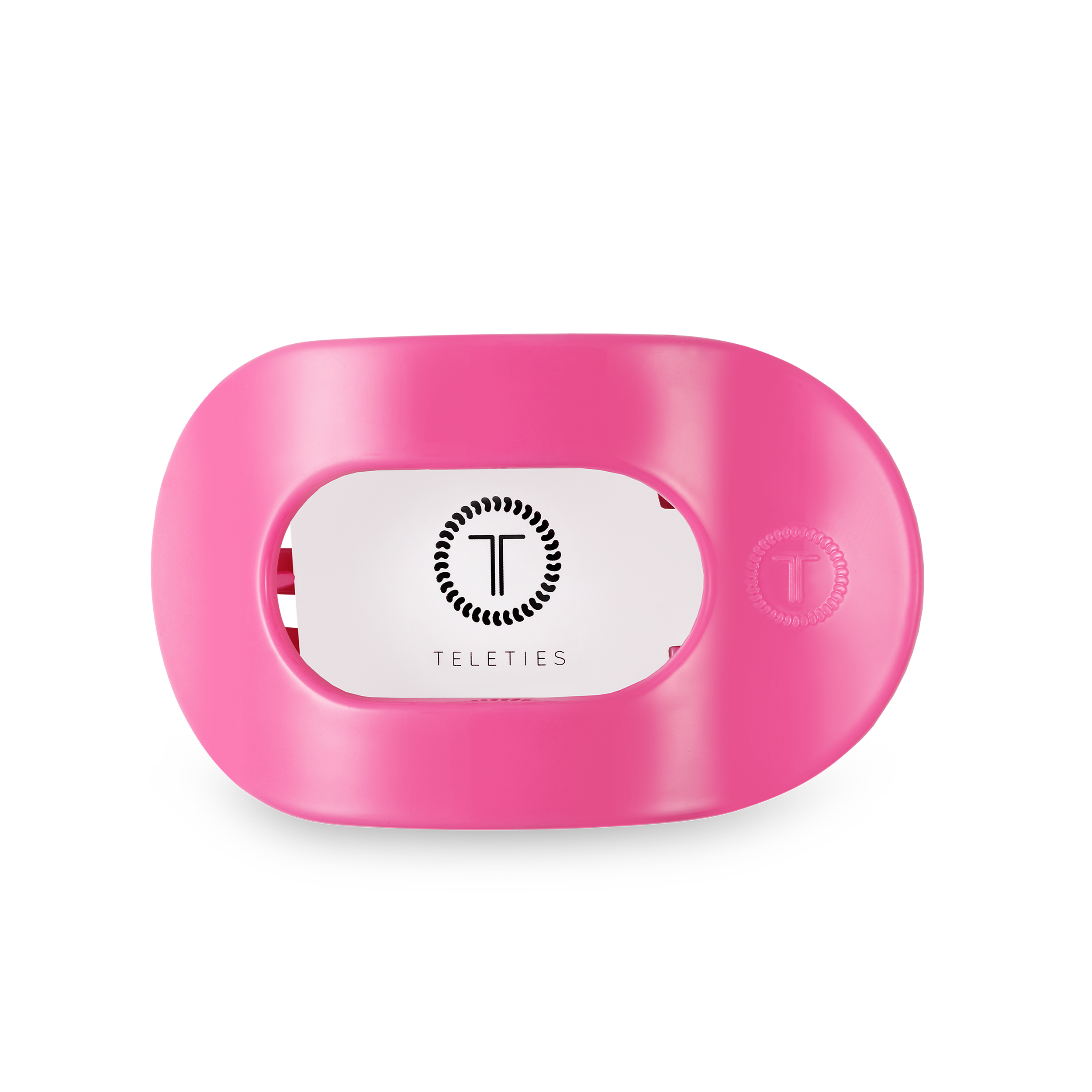 Flat Round Hair Clip | Medium | Paradise Pink showing rounded oval shape