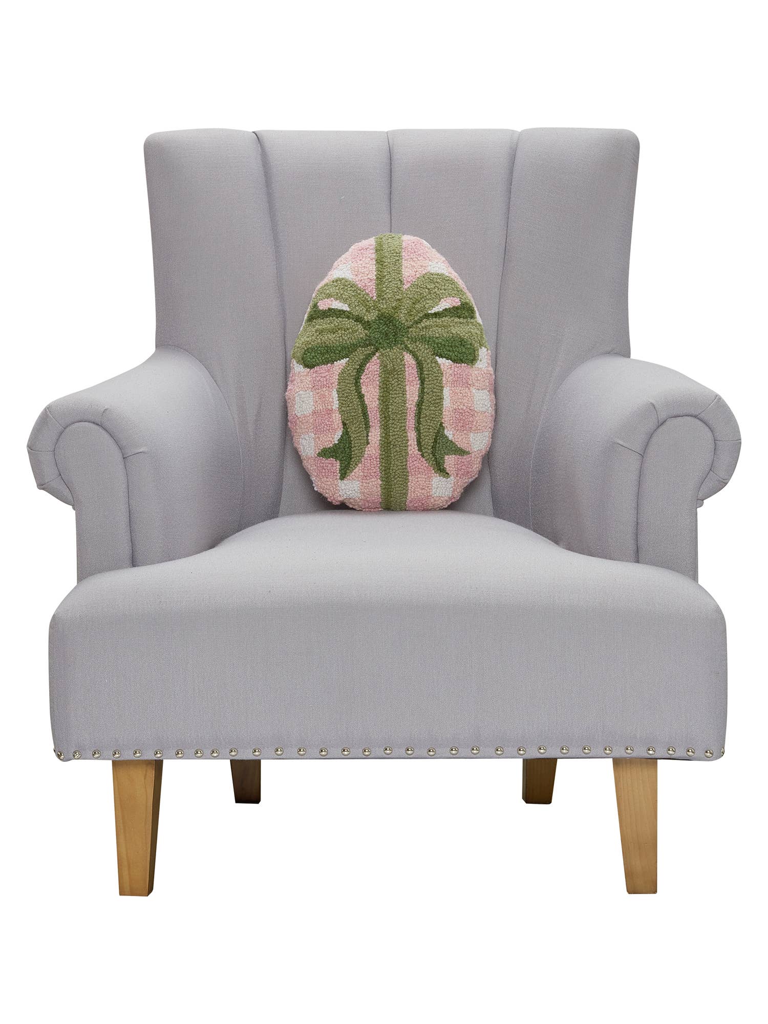 Shaped Gingham Easter Egg Hook Pillow