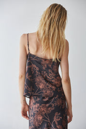 Floral Print Lace Tank & Maxi Skirt Set