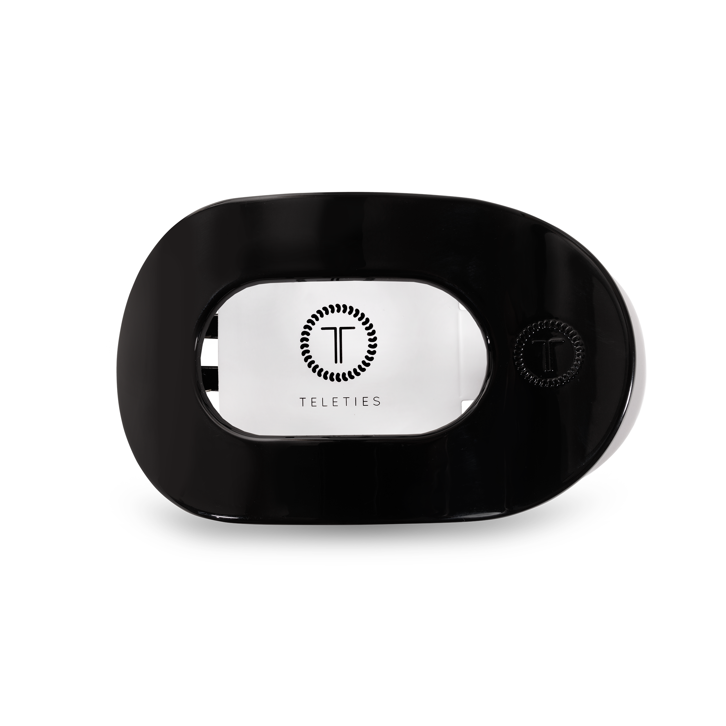 Jet Black Med. Round Flat Hair Clip