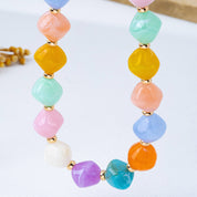 Multicolor Pastel Faceted Bead Necklace