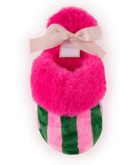 Pink Striped Slippers