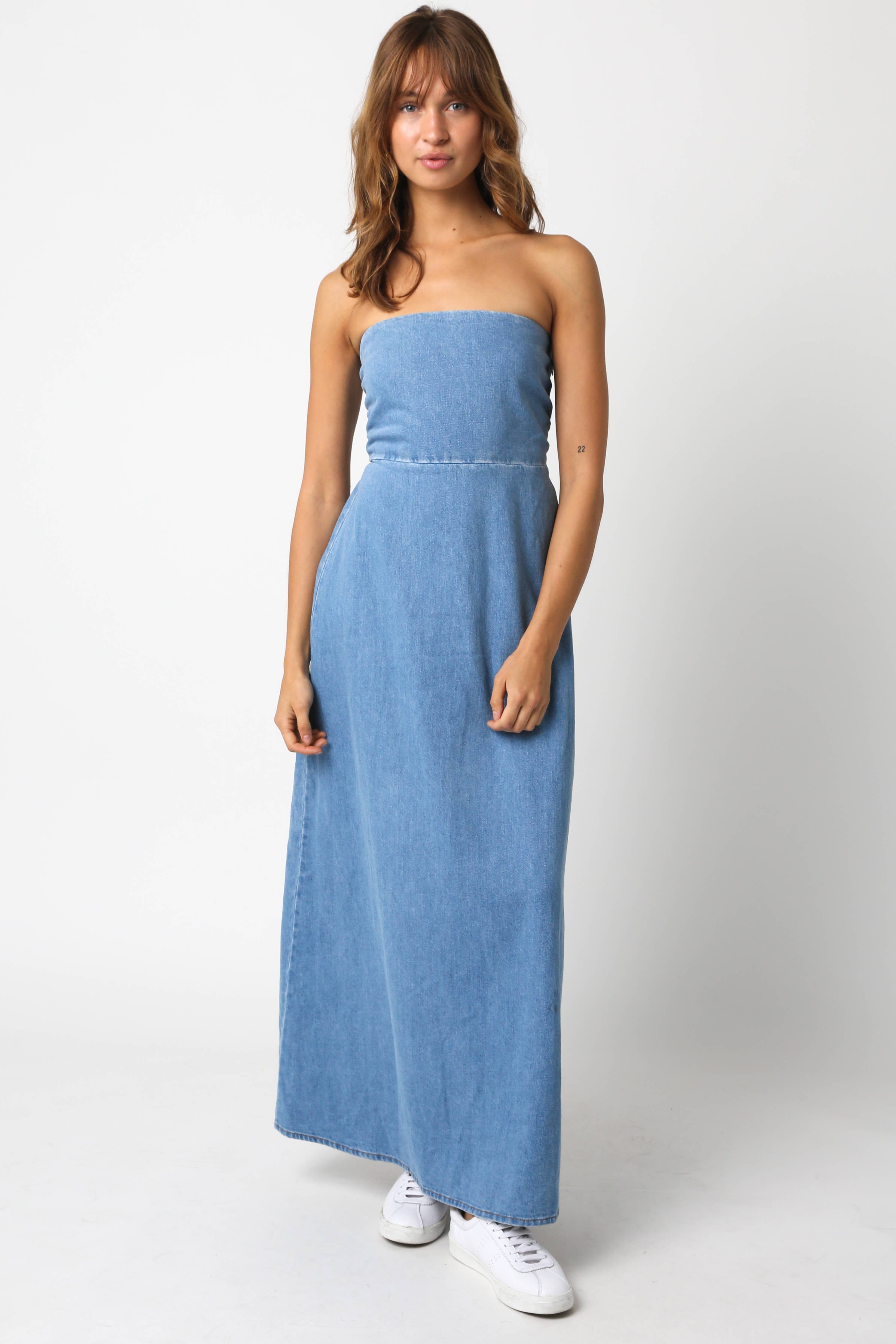Blue Denim Maxi Dress
