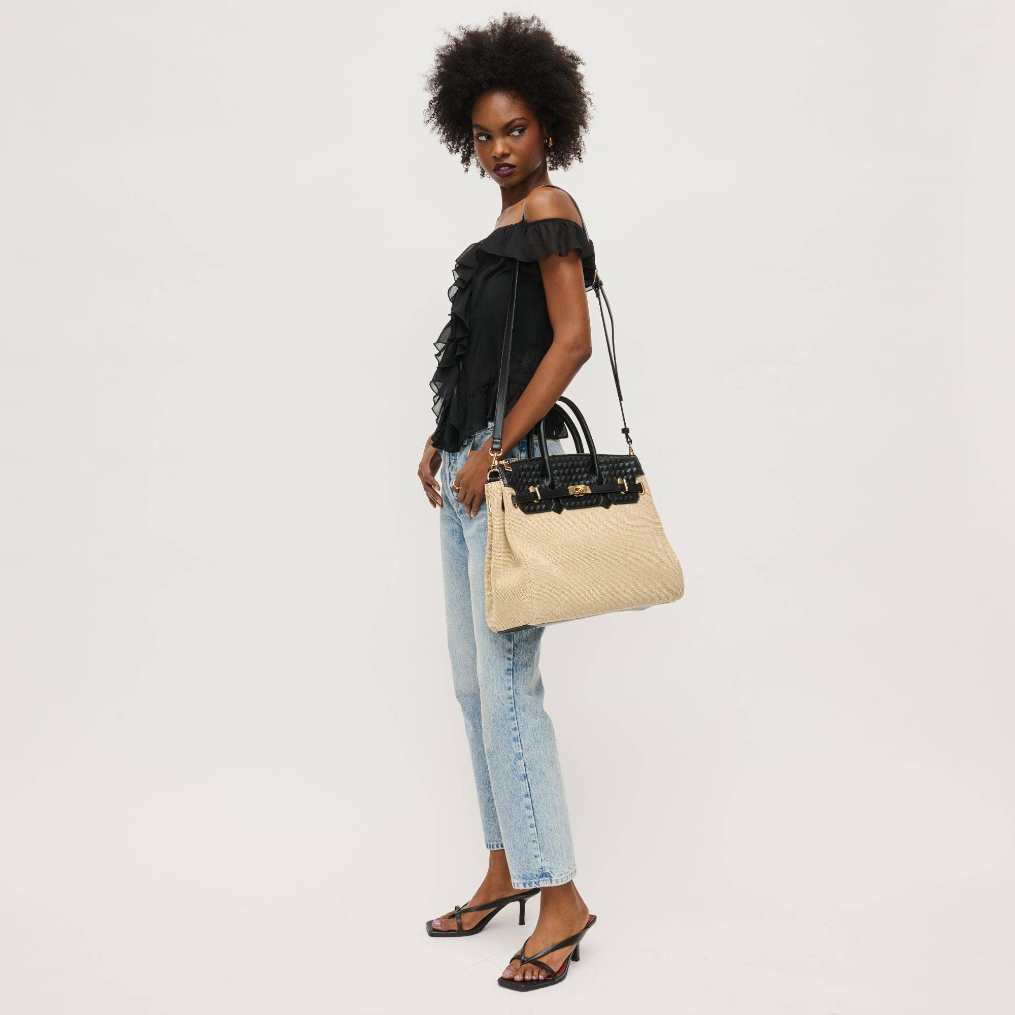 Beige Bertha Satchel