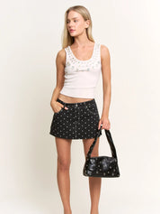 Cream Tank With Shell Detail