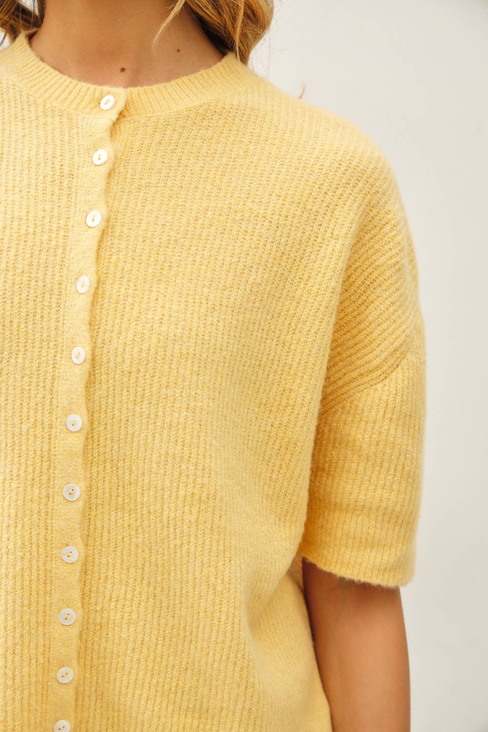 Yellow Short Sleeve Cardigan