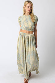 Blue & Yellow Gingham Skirt