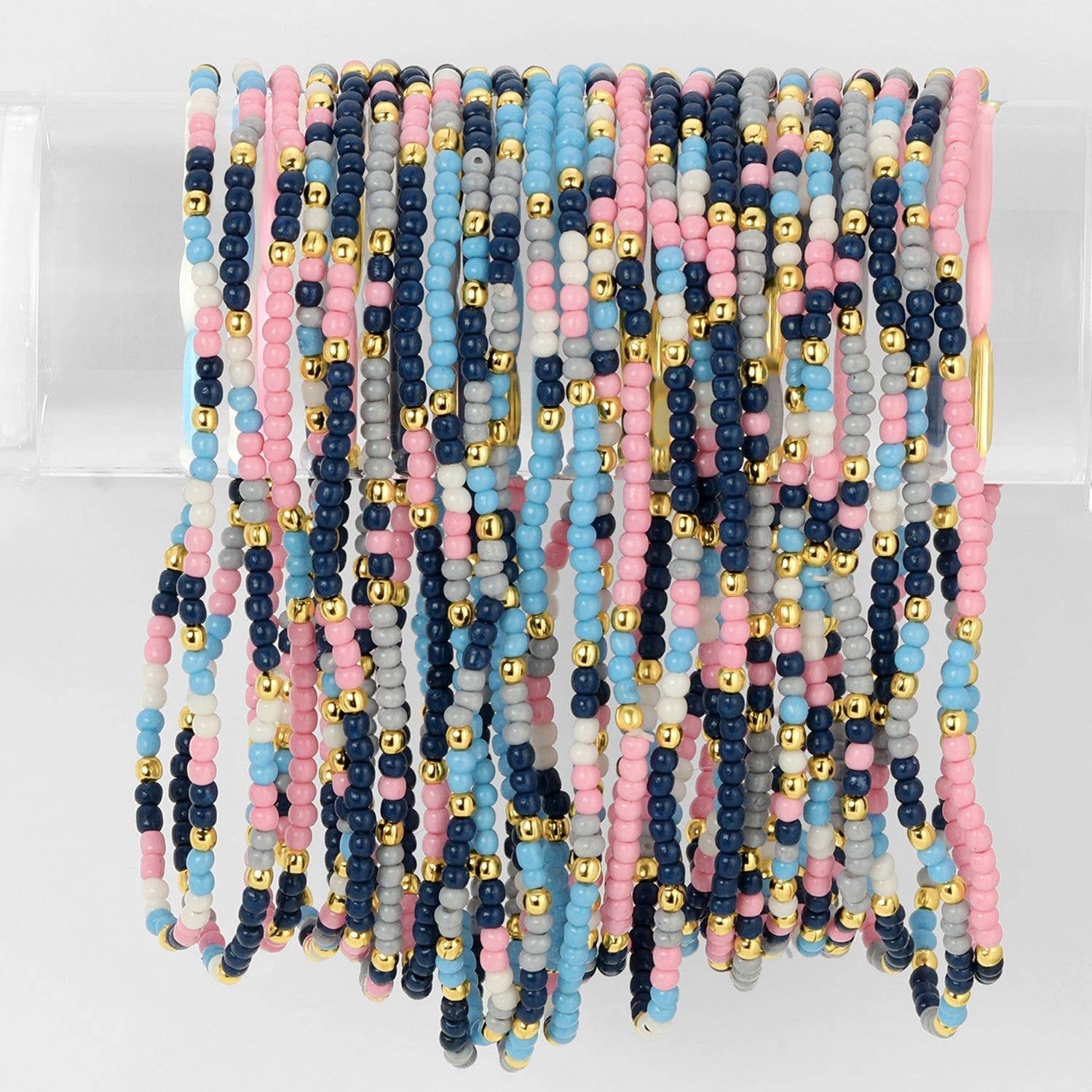 Assorted 2mm Stretch Seed Bead Bracelets