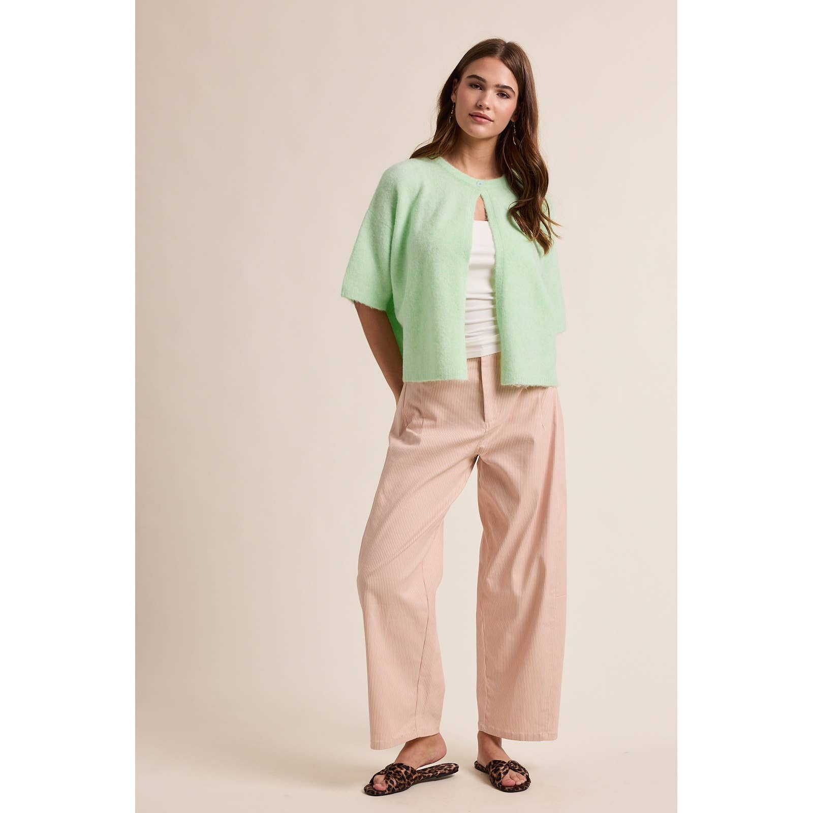 Mint Green Single Button Cape Sweater