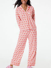 Red Monkey Print PJ Set