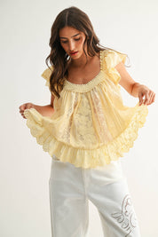 Yellow Lace Blouse