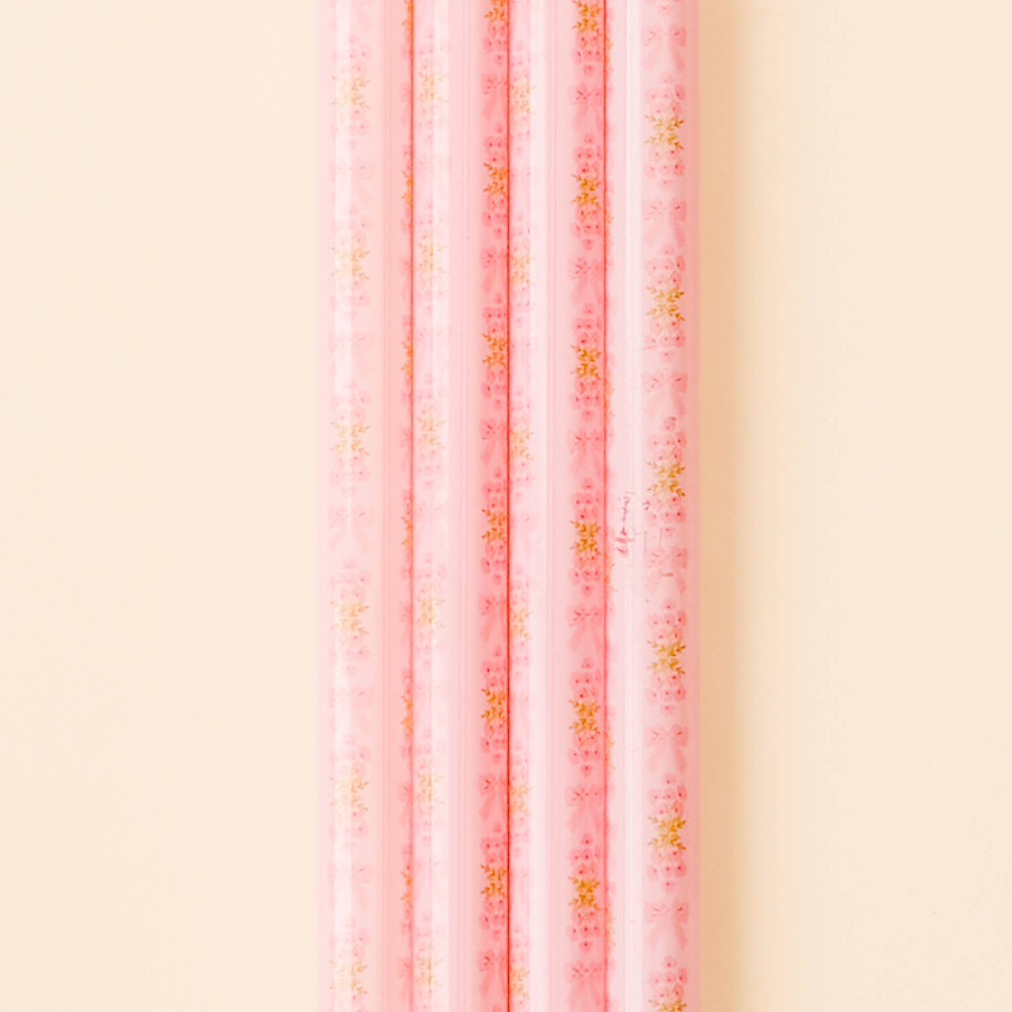 Pink Bow Tumbler Straw Set