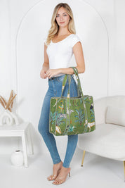 Green Jungle Safari Quilted Tote Bag