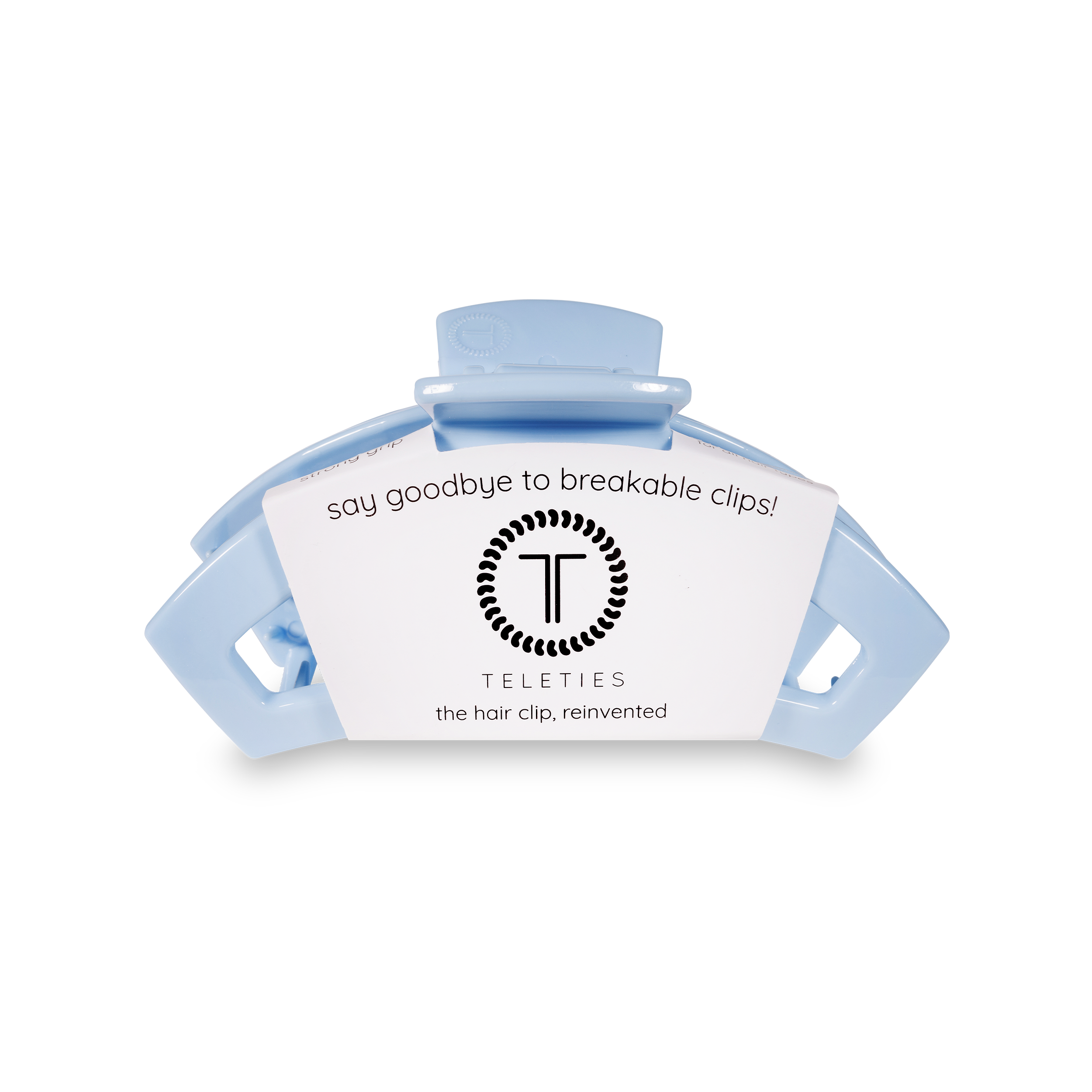 Open Hair Clip | Medium | Clear Skies showing bendable teeth that spring back to shape