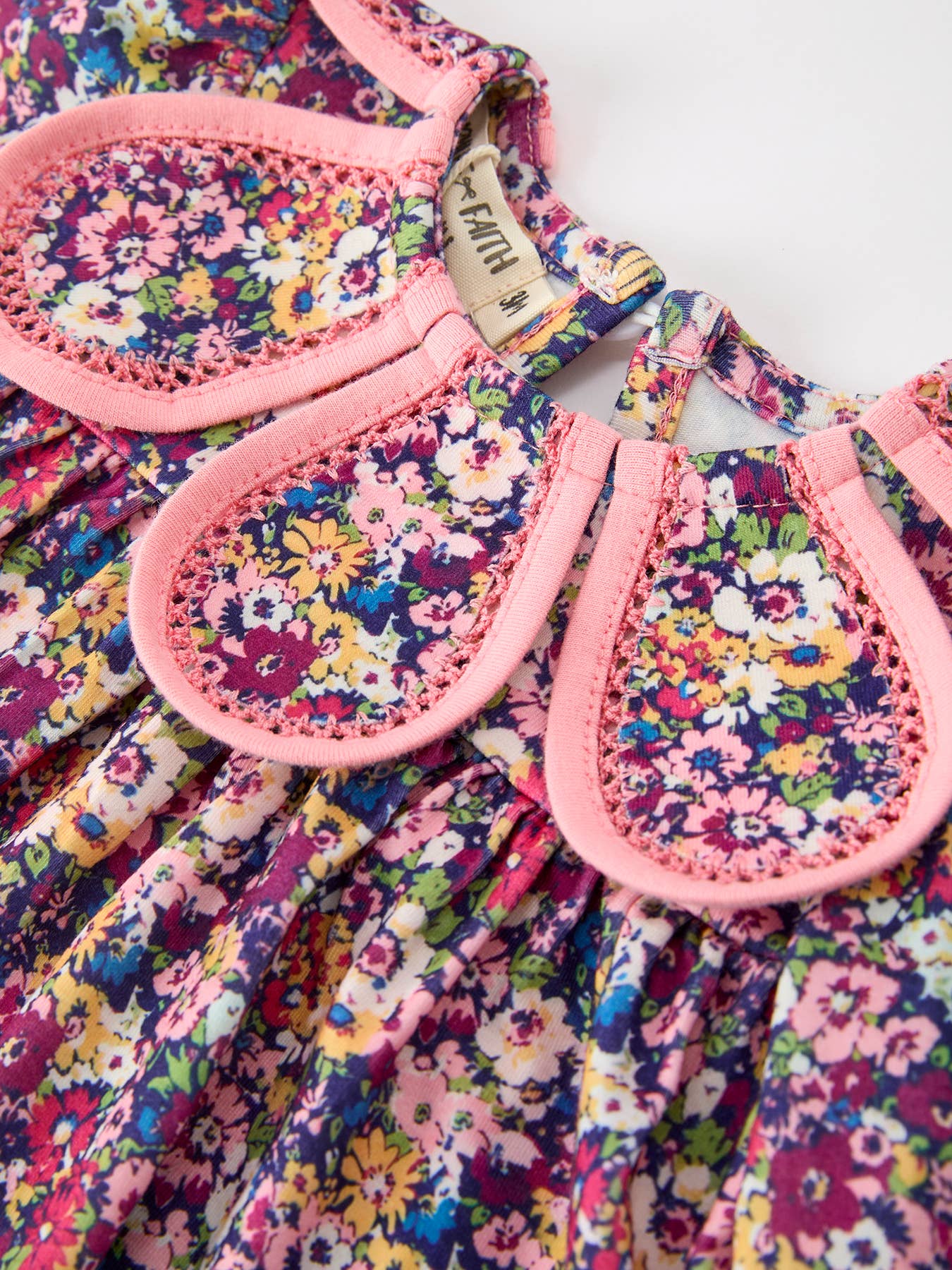 Pink Floral Petals Collar Girl Bloomer Set
