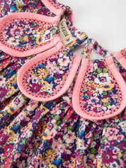 Pink Floral Petals Collar Girl Bloomer Set