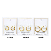 Huggie Earrings  Scarlett Hoop Gold 14mm