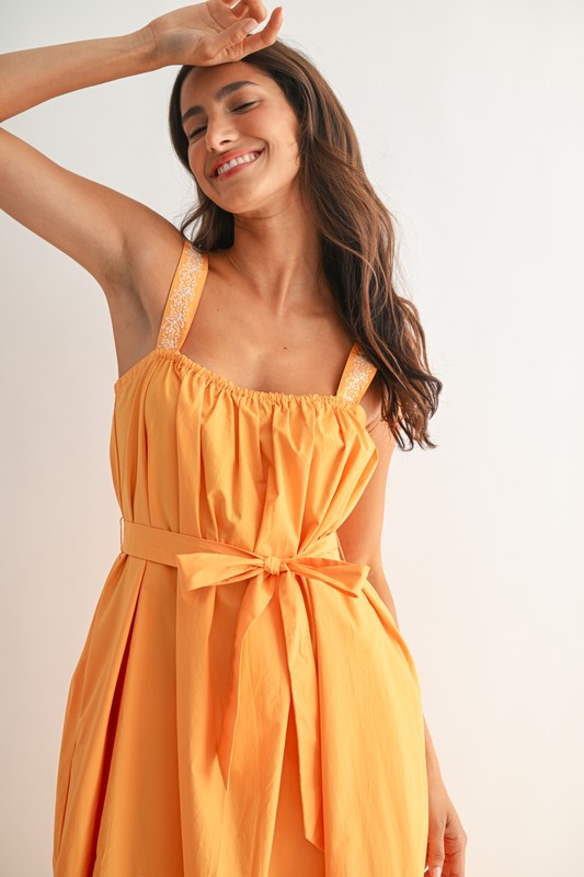 Sunburst Embroidered Maxi Dress