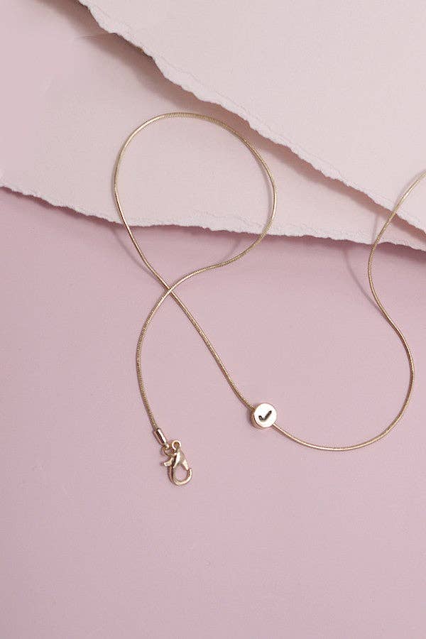 "W" ROUND SNAKE CHAIN INITIAL NECKLACE