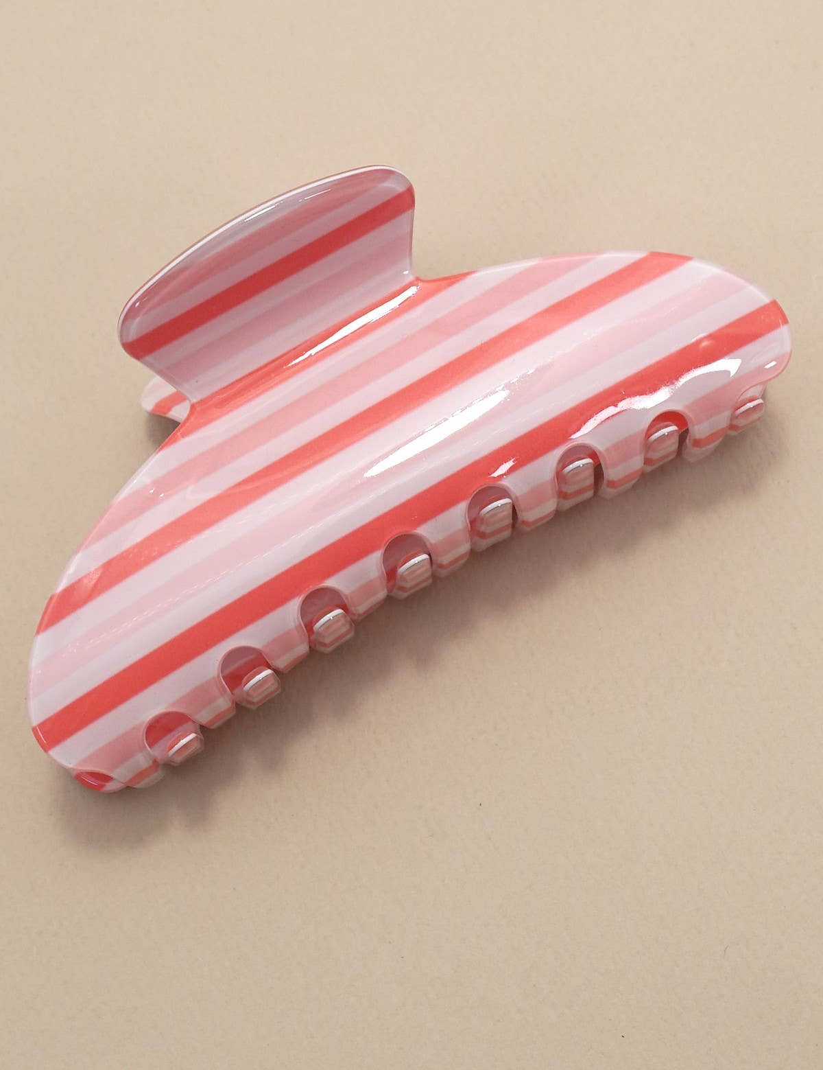 Red Striped Claw Clip