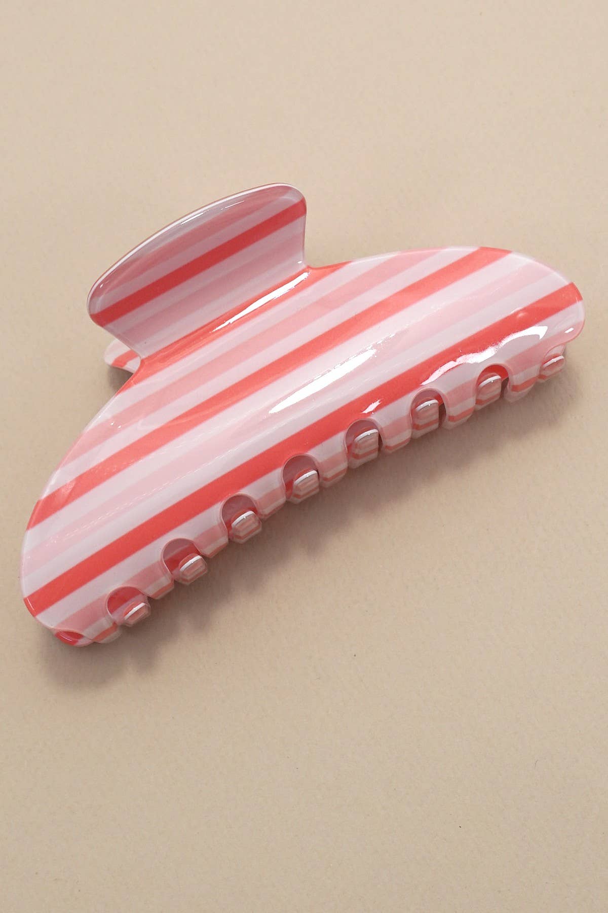 Red Striped Claw Clip